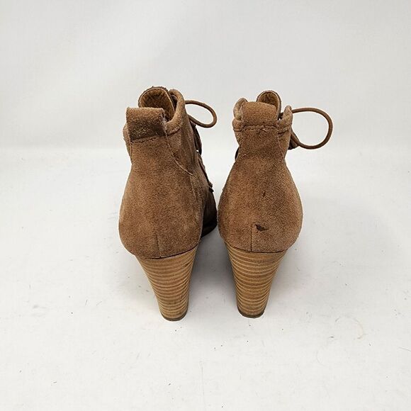 Lucky Brand Womens Ysabel Suede Wedge Ankle Boots Size 8‎ 1/5 Brown - Picture 3 of 14
